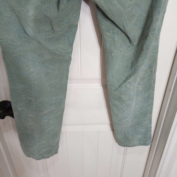By Anthropologie Womens Pants The Wanderer Green Floral Cargo Utility Size 28 - Picture 8 of 10